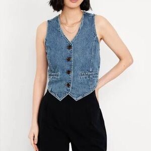 OLD NAVY Button-Front Denim Vest V-Neck Size XXL